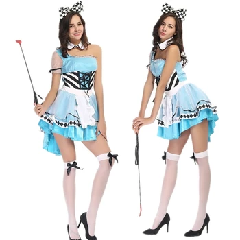 Alice Imedemaal Pool Sinine Neiu Kostüüm Täiskasvanud Cosplay Kostüüm Halloween Kostüümid Fantasia Naiste Varustus
