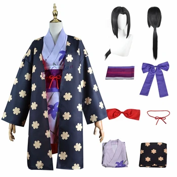 Anime Miss Allsunday Nico Robin Cosplay Kostüüm Naistele Kimono Kleit Parukas Üks Onigashima Töö Riided Halloweeni Karneval Ülikond