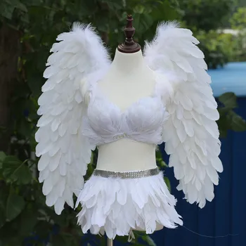 cosplay kostüümid Valge Ingli kostüüm sulg ingel tiivad +rinnahoidja+ seelikud täielik komplekt halloween event etapp näita pool Jõulud kingitus