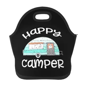 Happy Camper Neopreenist Lunch Bag/Lunch Box/Lõuna Tassima/Picnic Kotid Isoleeritud Külmik Reisi Korraldaja Kooli Töö Kontoris