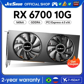 JIESHUO AMD RX 6700 10GB Video Graafika GPU GDDR6 160-bitise PCI Express 4.0x16 RX6700 10G ARVUTI Desktop Mäng Office KAS RVN CFX JNE