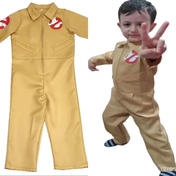 Lapsed Halloween Kostüümid Poiss Filmi Teema Ghostbuster Cosplay Kleit Üles Laste Kollane Kombekas, Puhastuskaltsud Uue Aasta Pidu Vormirõivad
