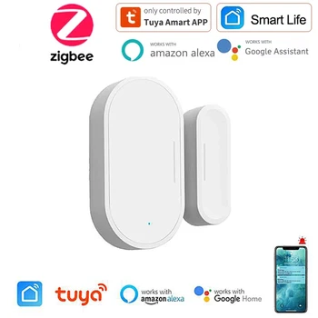 Zigbee Smart Ukse ja Akna magnetandur Ukse Anduri Traadita Ukse Automaatika Smart Elu Kontrolli kaudu Alexa Google Kodu